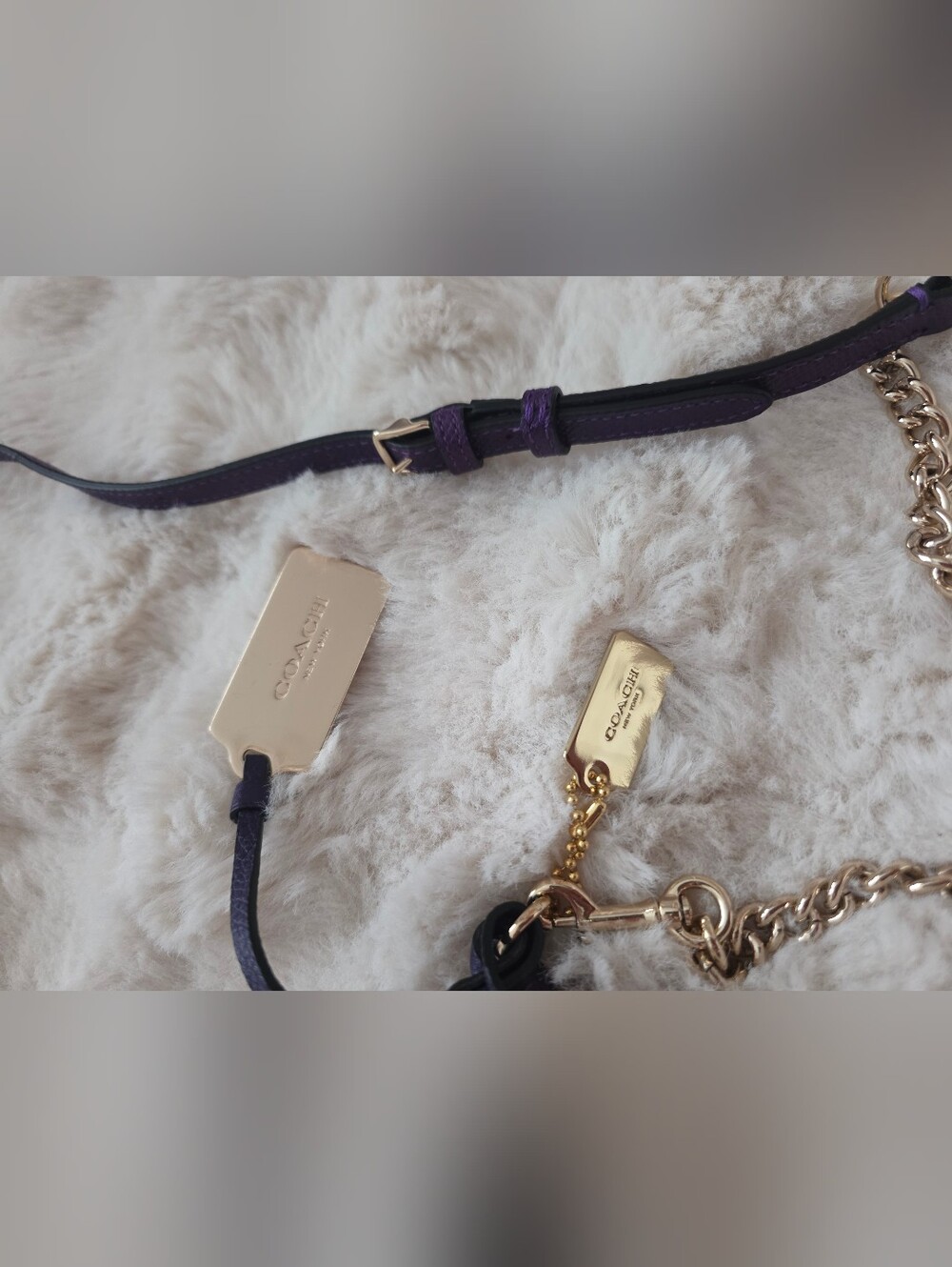 Coach Purple Genuine Leather Kylie Crossbody Bag With Gold Accents 52385 - Picture 3 of 13